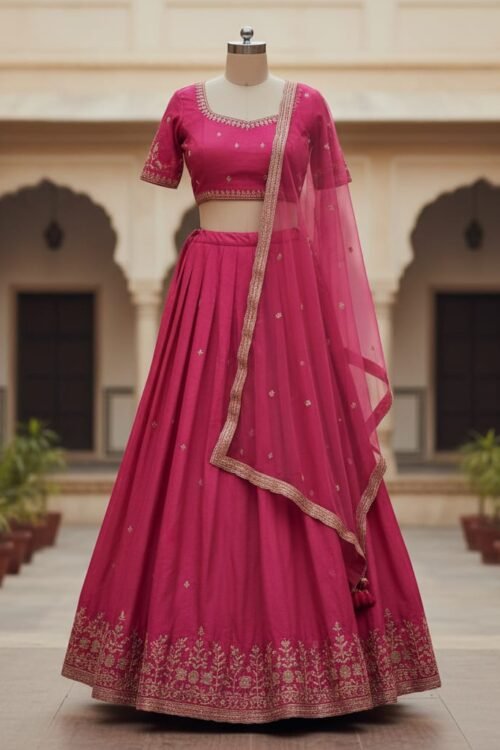 Rani Pink Silk Lehenga Set